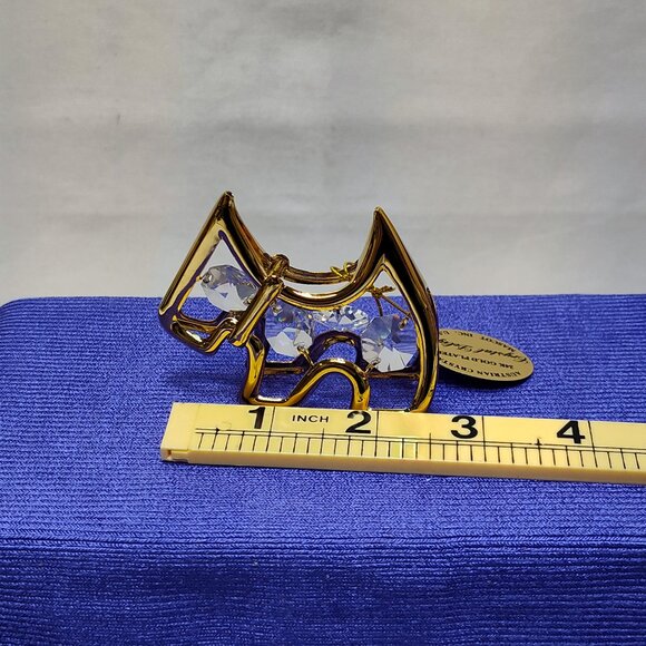 Crystal Delight 24K Gold Plated Terrier Dog Suncatcher Austrian Crystal 1995 VTG - Picture 5 of 5